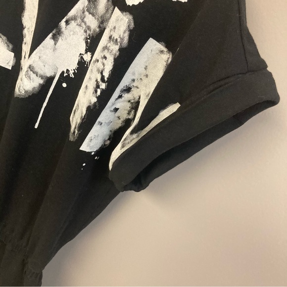 CALVIN KLEIN Graphic Logo Sporty Pocket Shirt Dress In Black White Women’s Sz S - Picture 5 of 9